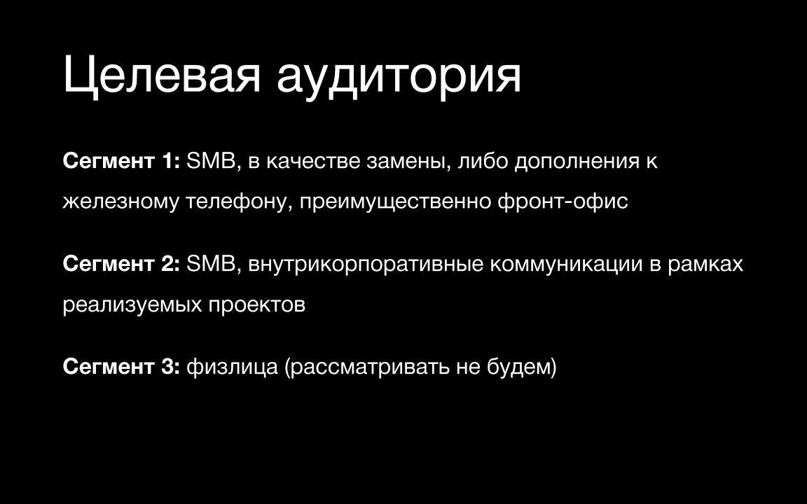 Целевая аудитория / Софтфон / Слайд 34 / 6 продуктов для МТТ / Калита Дмитрий