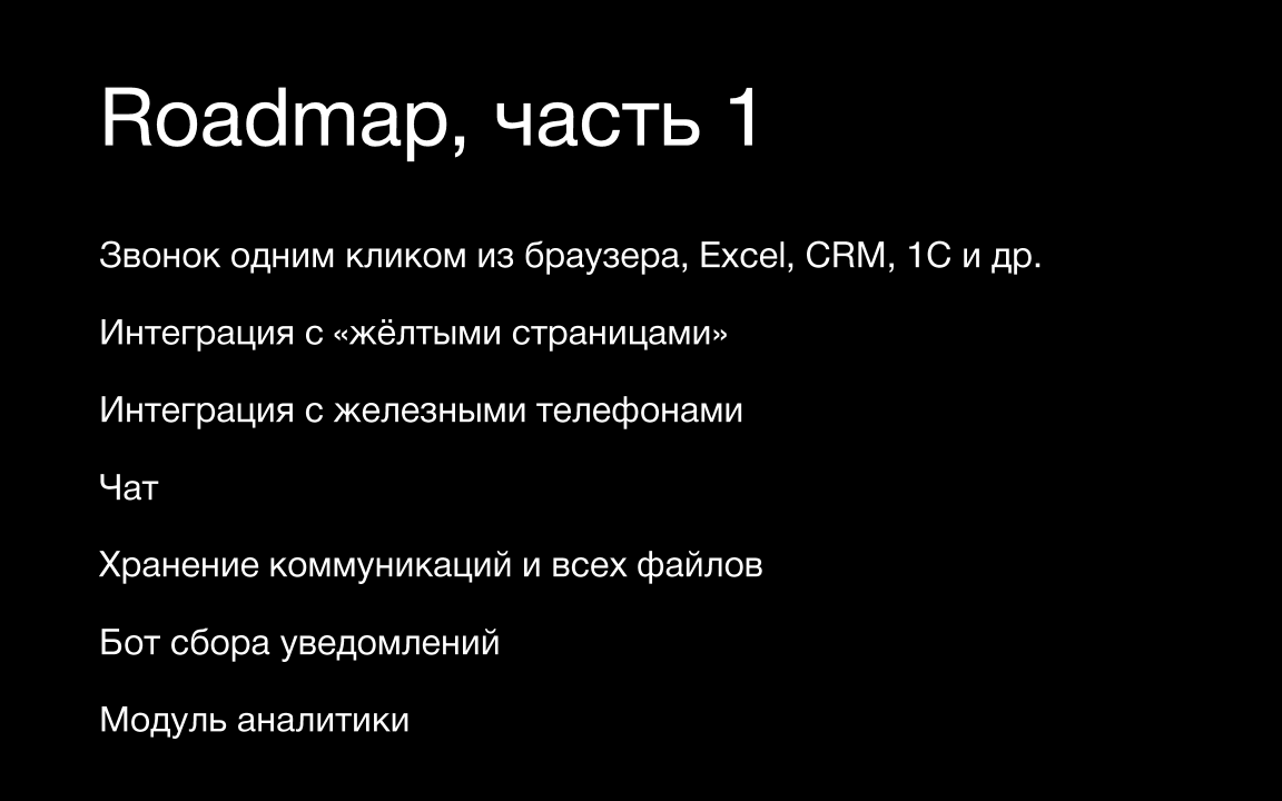 Roadmap, часть 1 / Софтфон / Слайд 38 / 6 продуктов для МТТ / Калита Дмитрий