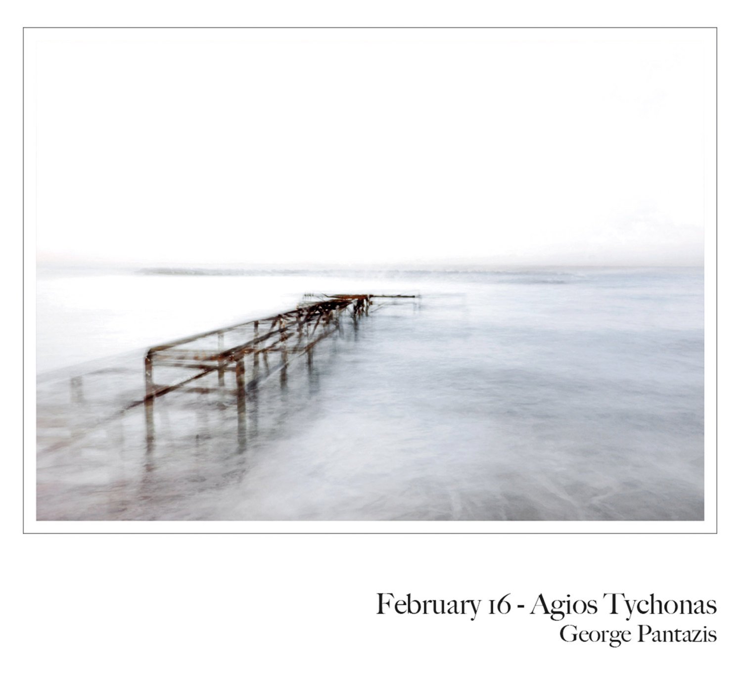 February 16 - Agios Tychonas by George Pantazis (color photography, seascape, pier, long exposure, zoom, Cyprus, Limassol, rusted iron, sea)