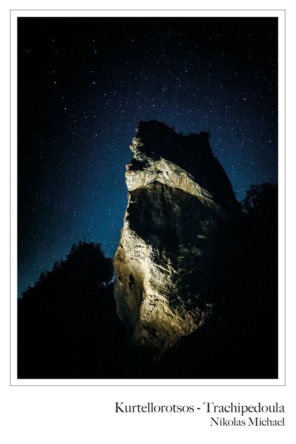 Kurtellorotsos - Trachipedoula by Nikolas Michael (night photography, rock, stars, fine art, Cyprus, mountains, Mediterranean)