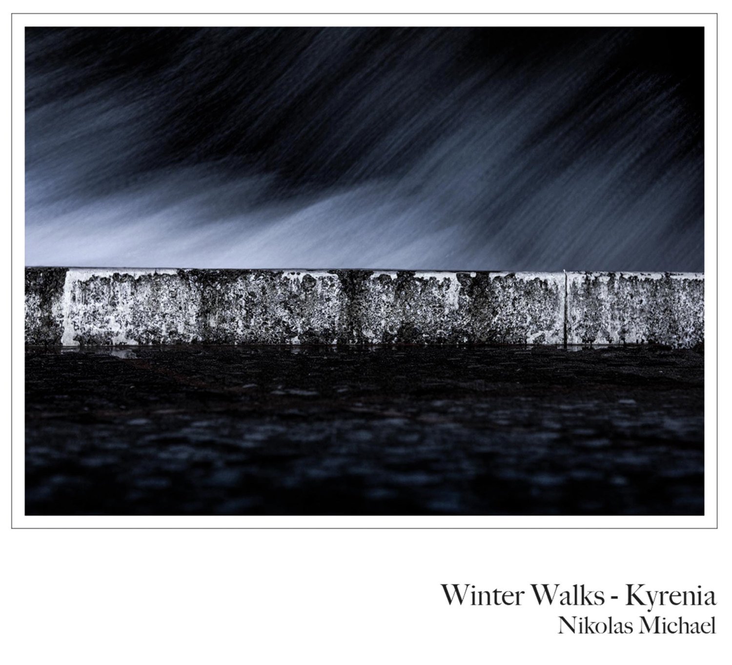 Winter Walks - Kyrenia by Nikolas Michael (fine art photography, Cyprus, Mediterranean, wave, pier, night photography, long exposure)